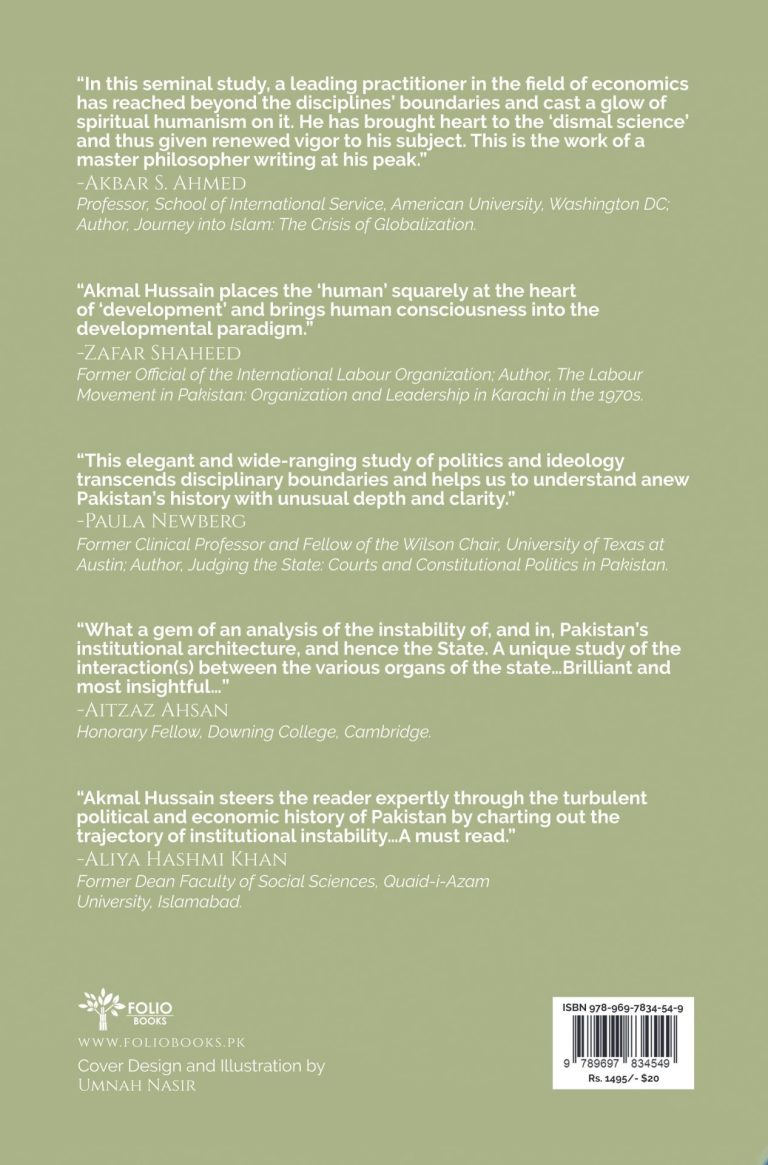 Pakistan, Institutional Instability & Underdevelopment
State, People and Consciousness (Paperback)
BY AKMAL HUSSAIN | fol