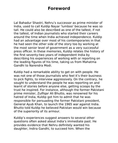 On leaders and icons from jinnah to Modi by Kuldip Nayar