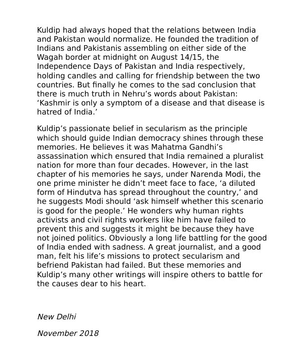 On leaders and icons from jinnah to Modi by Kuldip Nayar
