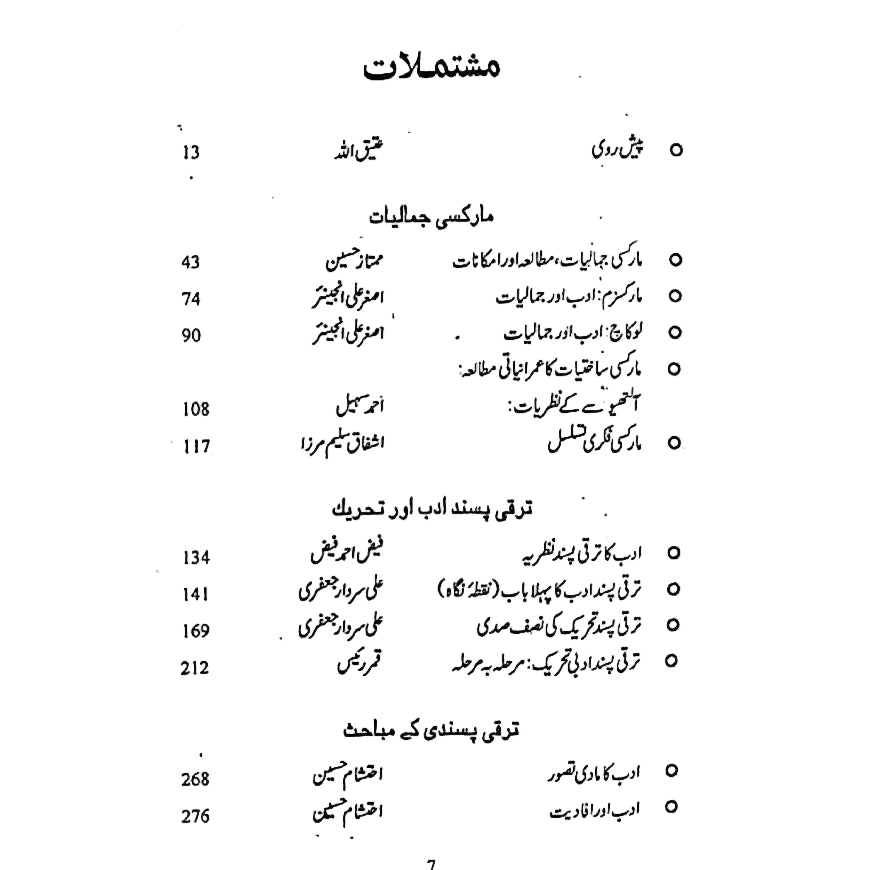 تنقیدکی جمالیات مارکسیت، نو مارکسیت، ترقی پسندی  | Tanqid Ki Jumaliyat Atiq Ullah