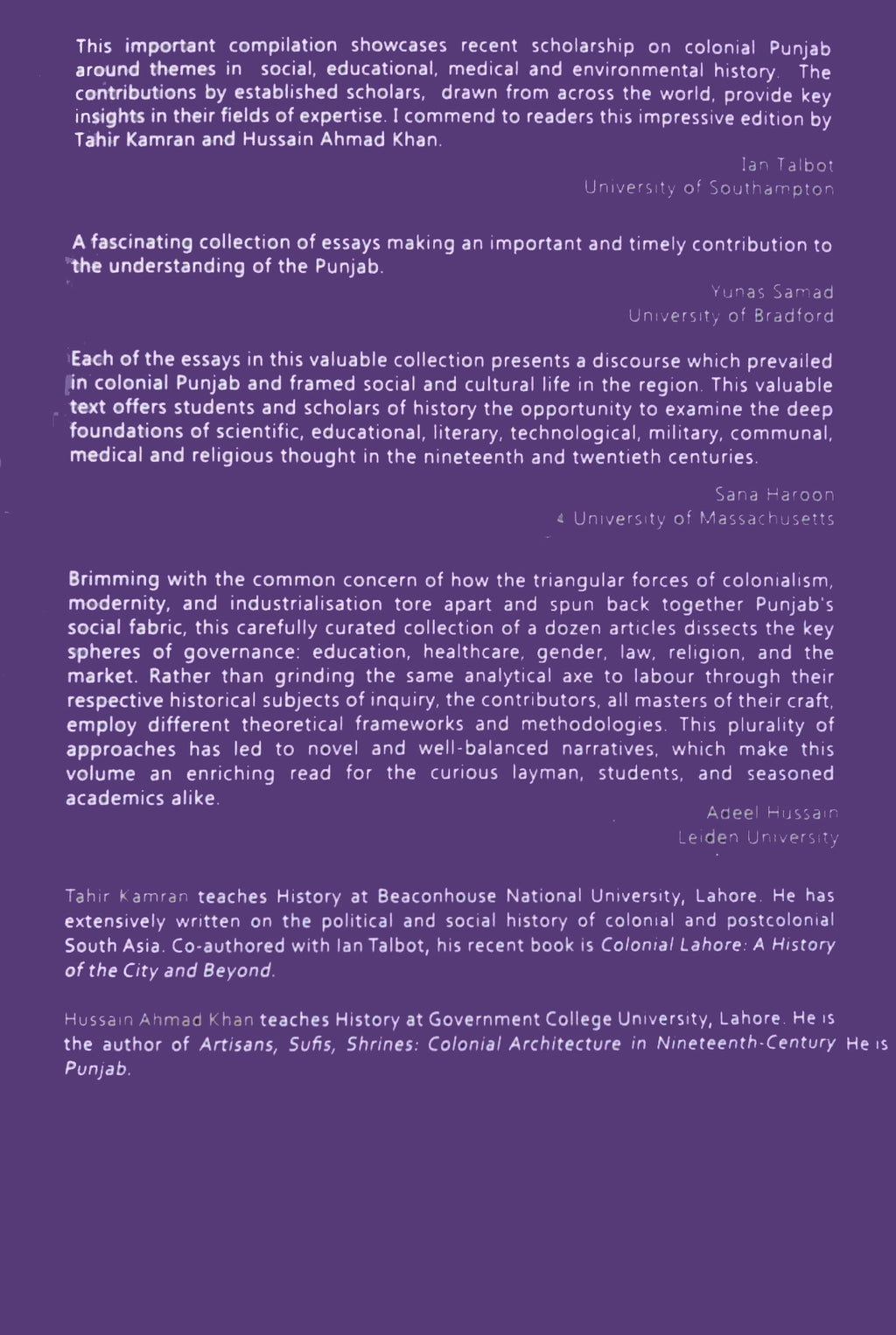 Perspectives In Social History Of Colonial Punjab Tahir kamran